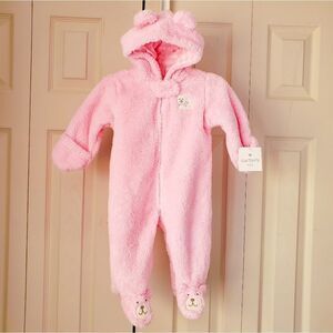 NWT Baby hooded sherpa winter jumpsuit one-piece